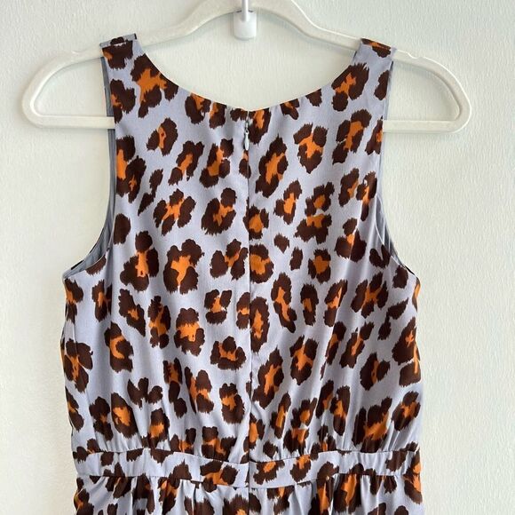 W118 Walter Baker Bold Blue Leopard Print Sleeveless Midi Cocktail Dress Small - Picture 6 of 13